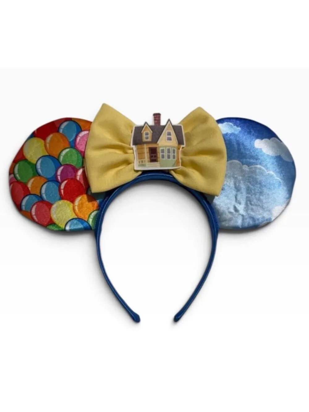 Disney Pixar Up Carl & Ellie House Balloon Ears Headband Minnie Mouse Bow Clouds